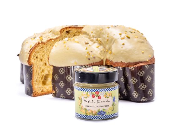 Colomba al pistacchio con vasetto di crema al pistacchio